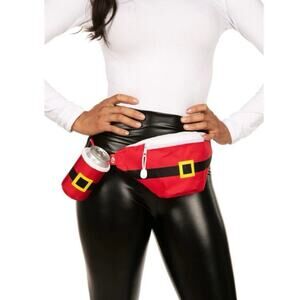 NEW Tipsy Elves Santa Claus Fanny Pack w/ Drink Holder Holiday Costume Belt‎ Bag